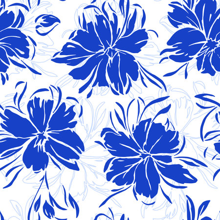 Abstract floral seamless pattern. Vector illustration backgroundのイラスト素材