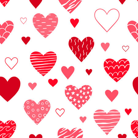 Seamless pattern with hearts. Vector illustration. Ideal for printing onto fabric and paper or decoration.のイラスト素材