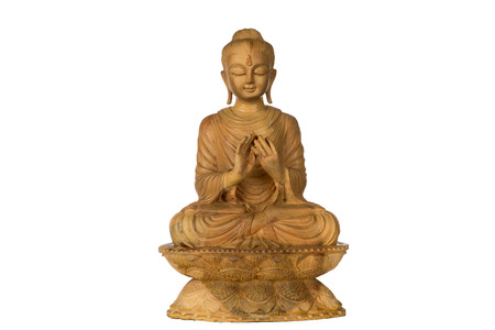 Buddha wood carving, Buddha statue buddha image used as amulets of Buddhism religion.の写真素材