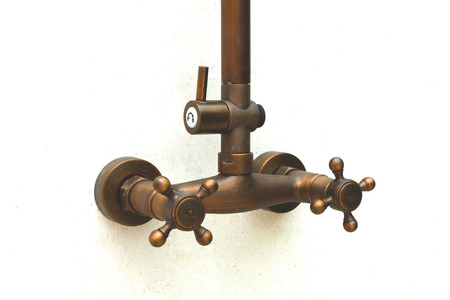 Water valve tiled wall Vintageの写真素材