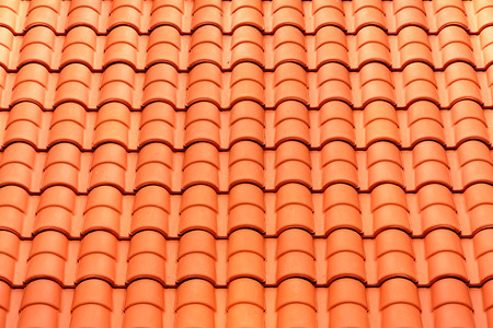 pattern detail of orange ceramic roof tilesの写真素材