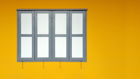 Window with yellow wallsの写真素材