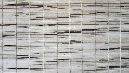 Mat white wood blinds texture. Bamboo curtain.の写真素材