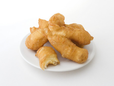Pa Tong Go on the plate on white background