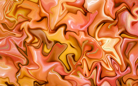 Marble ink colorful. Orange marble pattern of the blend of curves. Abstract pattern.の写真素材