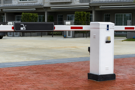 Barrier Gate Automatic system for security in village. Private Areaの写真素材