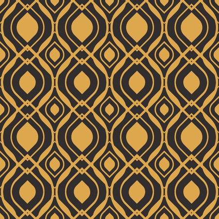 Art Deco seamless luxury geometric pattern. Golden lined shape. Vector Leaves stylish background. Abstract sea shell illustration.のイラスト素材