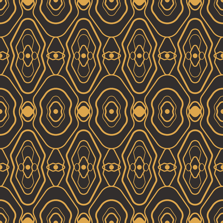 Art Deco seamless luxury geometric pattern. Golden lined shape. Vector Leaves stylish background. Abstract sea shell illustration.のイラスト素材