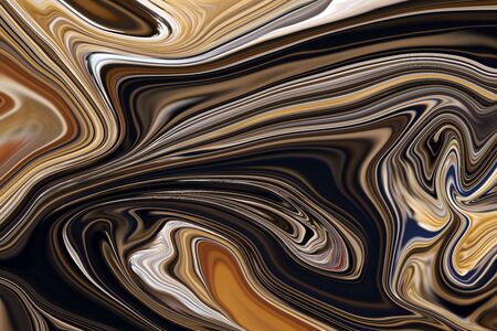 Marble ink colorful. Brown marble pattern of the blend of curves. Abstract pattern.の写真素材