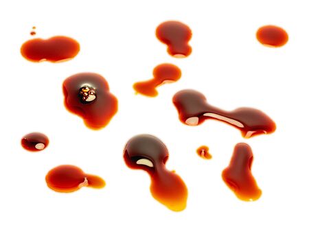 drop of blood isolated on white background close upr.の写真素材