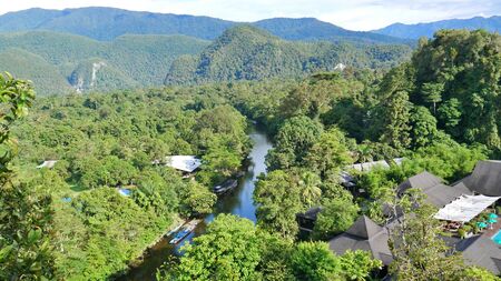 View over Gunung Mulu Nationalpark, Borneoの写真素材