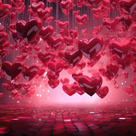 illustration full of red heartsの素材