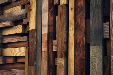 different sizes, colors and types of wooden planksの素材
