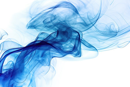 Blue smoke on a white background - abstract illustrationの素材