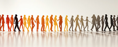 Group of people online. conceptual image. 3d render.の素材