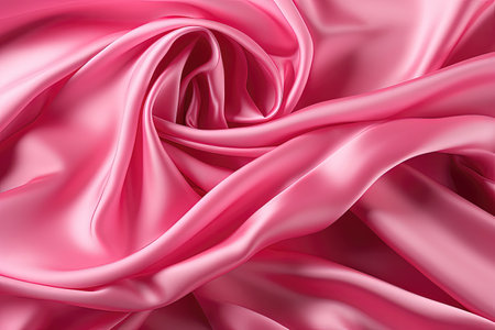 Closeup of rippled pink satin fabric. 3d renderの素材