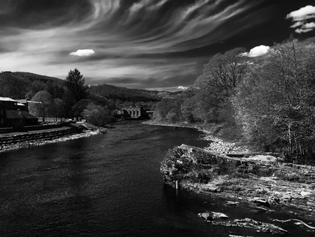 Scottish reservoir in Pitlochryの素材