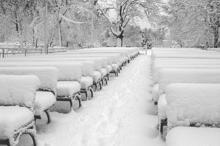 Theatre in a snowの写真素材