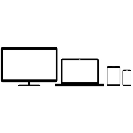 Realistic monitors laptop tablet and phone vectorのイラスト素材