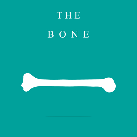 White bone on a turquoise background  with shadowのイラスト素材