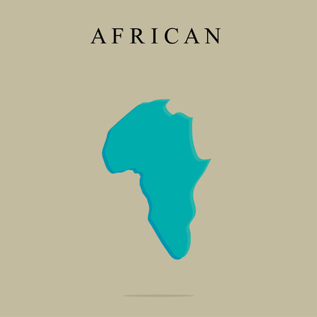 Map of Africa.  With shadow and the inscriptionのイラスト素材