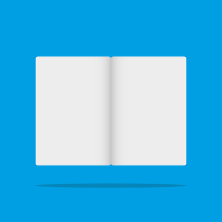 White paper  with the shadow on a blue backgroundのイラスト素材