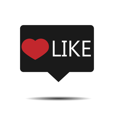 Red heart in frame. Like.  Black frameのイラスト素材