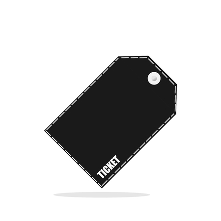 Black ticket with shadow. With an inscription.  Vector Illustrationのイラスト素材