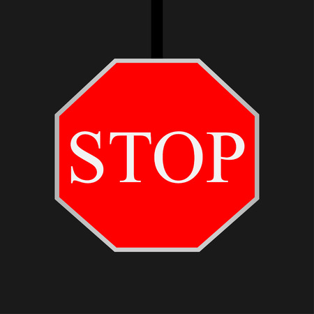 Stop sign  on a black backgroundのイラスト素材