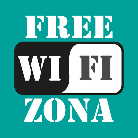 Wifi Icon, vector. Flat design style.  Shadow with reflectionのイラスト素材