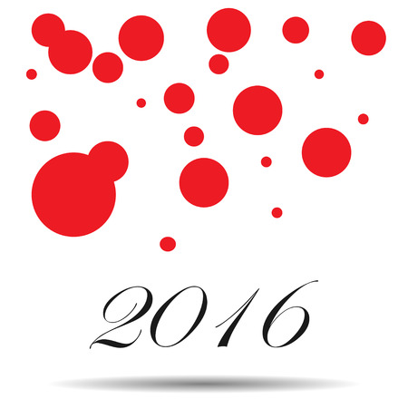 Background with  red circles new year 2016のイラスト素材
