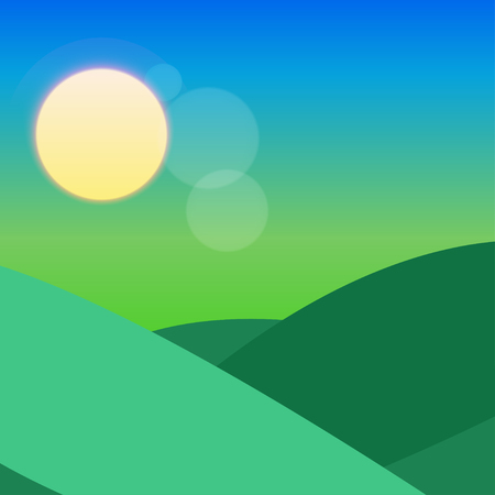 Nature mountains  the sun shinesのイラスト素材