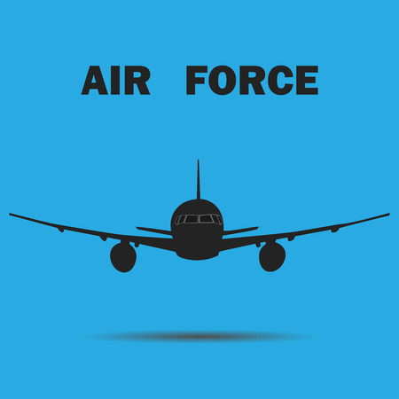 Black aircraft  with shadowのイラスト素材