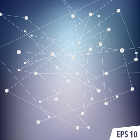 Chaotic lines  on a blue backgroundのイラスト素材