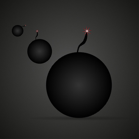 Flying bomb  on a black backgroundのイラスト素材