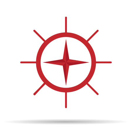 Sign compass  with shadowのイラスト素材