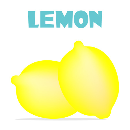 Yellow lemons  with shadowのイラスト素材