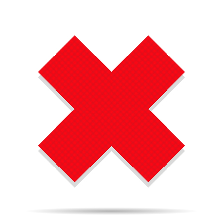 Red cross with shadow  on a white backgroundのイラスト素材