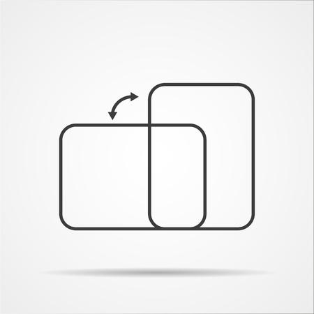 Telephone interface Icon.  Flip the phone from horizontal to vertical positionのイラスト素材