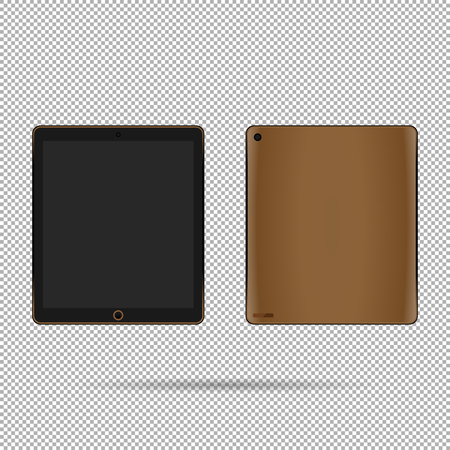 Golden tablet front and back  with shadowのイラスト素材