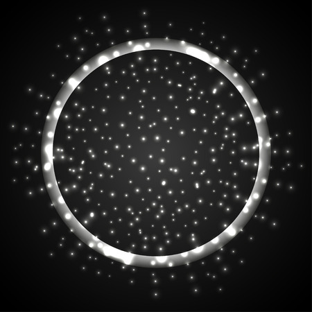 Light effect. Light circle  with sparkles in spaceのイラスト素材