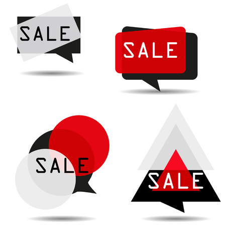 Square, rectangle, circle and triangle.  Windows labeling. Sale frameのイラスト素材