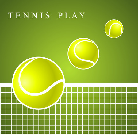 Tennis design  on a green backgroundのイラスト素材