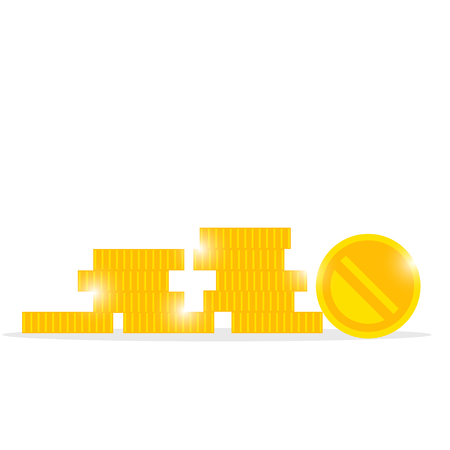 Stacks  of gold coinsのイラスト素材