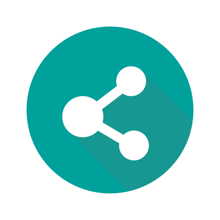 Social network icon with shadow.  Flat icon webのイラスト素材