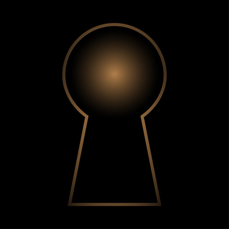 Gold door lock isolated  on a black backgroundのイラスト素材