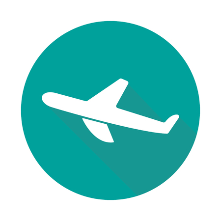 Flat airplane icon isolated  on white backgroundのイラスト素材