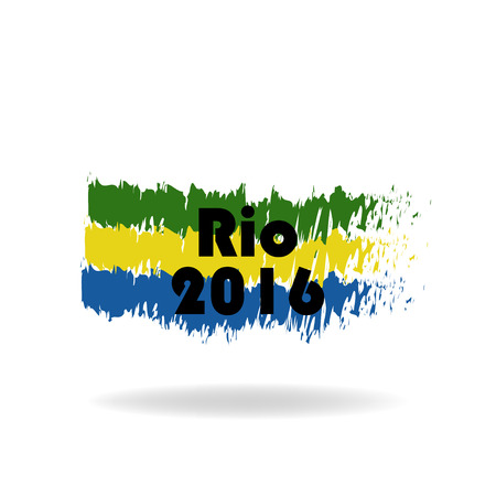 Rio vector 2016.  Flat design clip art graphics. Brazil Summer 2016. Rio sport games backgroundのイラスト素材