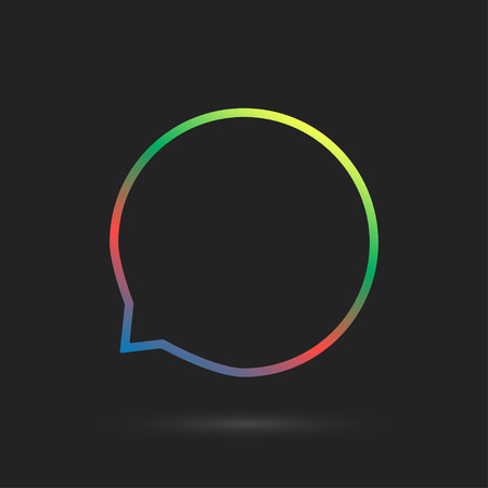 The message icon on a dark background with shadow.  SMS colorful flat icon vector illustrationのイラスト素材