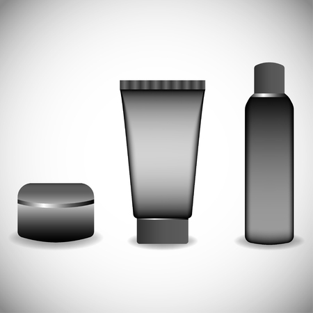 Cosmetic isolated product 3d. Realistic cosmetic bottle.  Plastic cosmetic bottle vector illustrationのイラスト素材